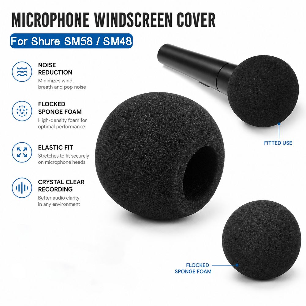 Shure Mic Sm58 - Cache-micro de remplacement en mousse floquée